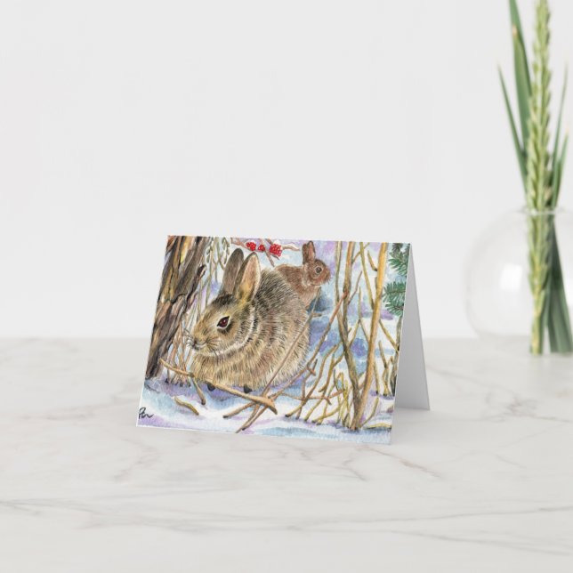 Carte Bunnies d'hiver (Devant)