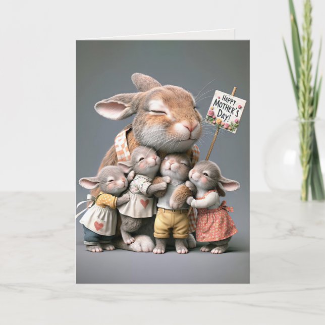 Carte Bunnies Fête des Mères (Devant)