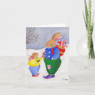 Carte Bunnies Noël
