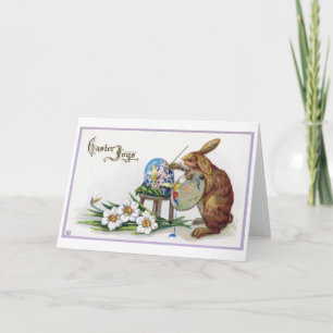 Carte Bunny, artiste vintage de Pâques