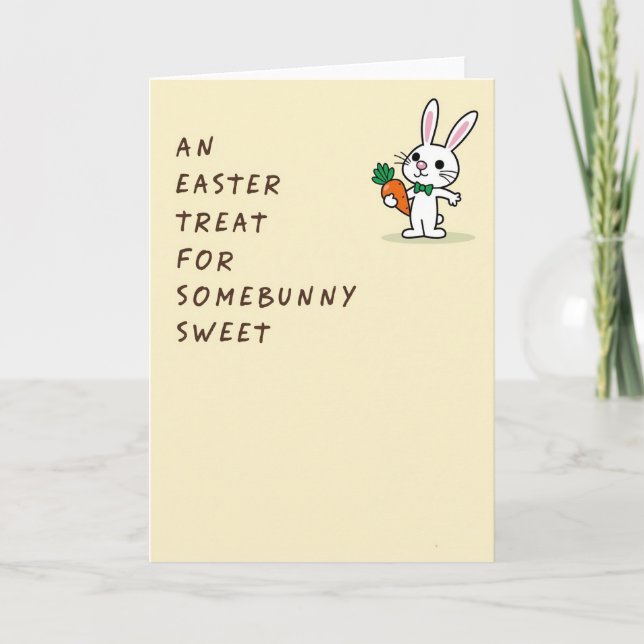Carte Bunny Carrot Treat Easter Card (Devant)
