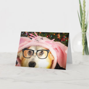 Carte Bunny Corgi Salutation de Pâques