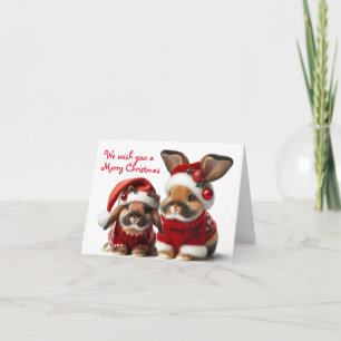 Carte Bunny Couple Noël