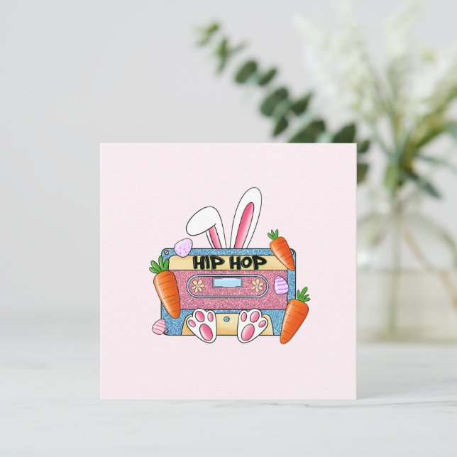 Carte Bunny de bande de cassette Hip hop (Debout devant)