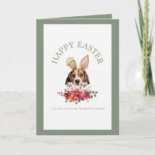 Carte Bunny Ears personnalisables Beagle Pâques