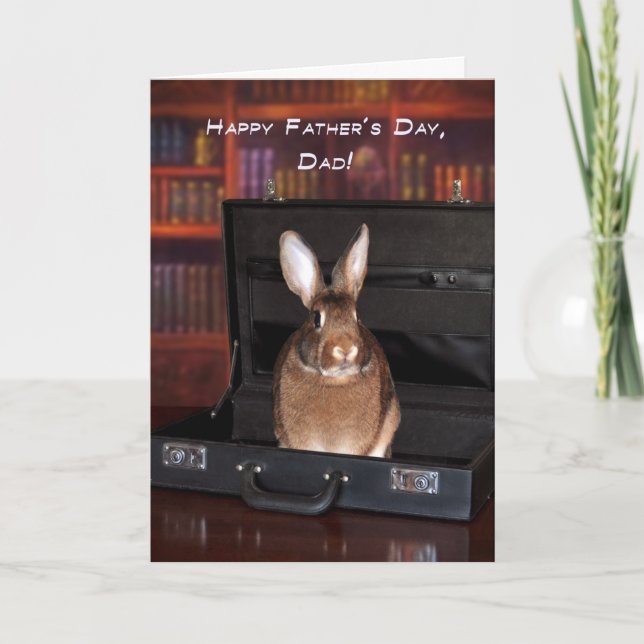 Carte Bunny Fête des pères dans une mallette (Devant)
