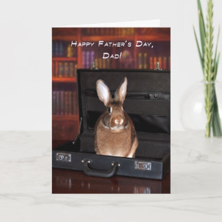 Carte Bunny Fête des pères dans une mallette