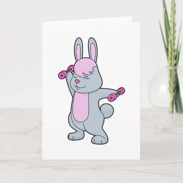 Carte Bunny Fitness Dumbbell (Devant)