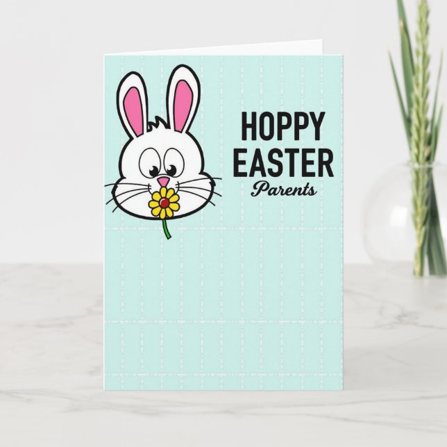 Carte Bunny Hoppy Easter Parents Card (Devant)