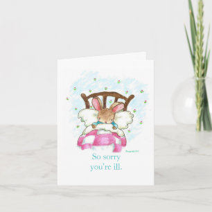 Carte Bunny in Bed Get Well Card