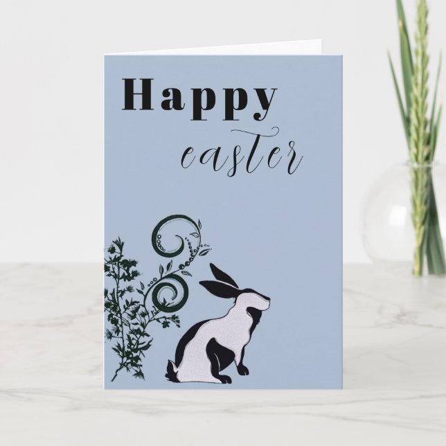 Carte Bunny moderne Joyeux Pâques Personnalisé (Devant)