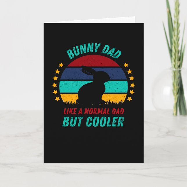 Carte Bunny Papa - Cool Père Cadeau (Devant)