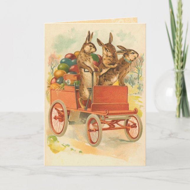 Carte Bunny Pâques vintage (Devant)