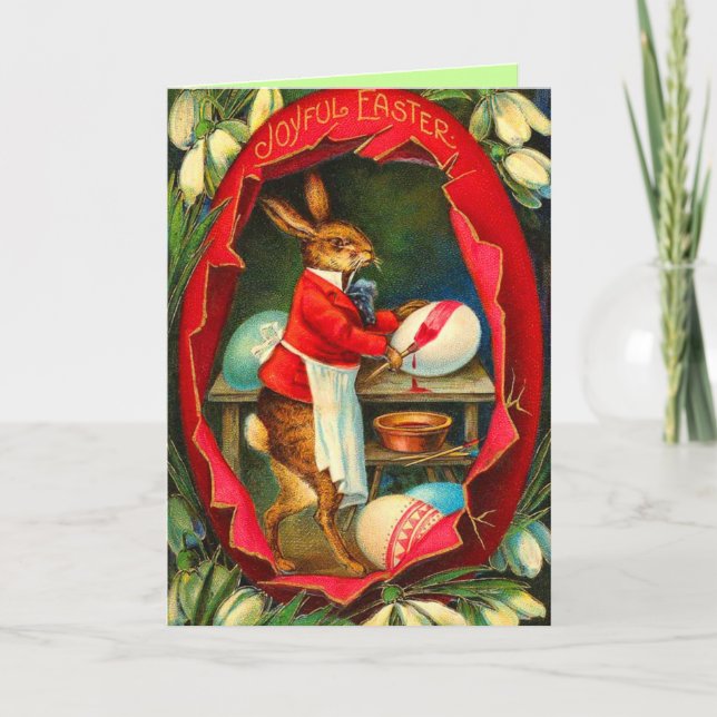Carte Bunny Pâques vintage (Devant)