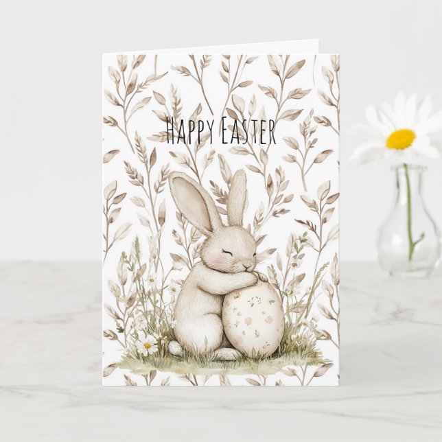 Carte Bunny Rabbit Easter Egg   (Petite plante)