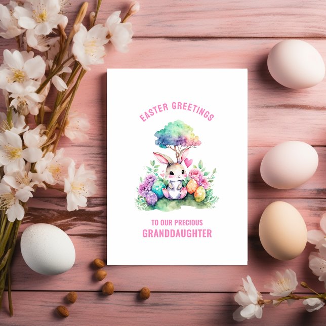 Carte Bunny Salutations de Pâques à Grand-fille (Créateur téléchargé)