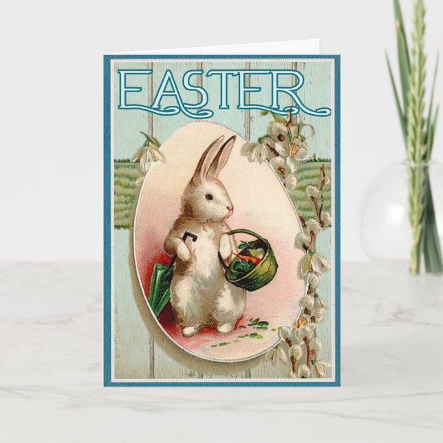 Carte Bunny vintage de Pâques (Devant)
