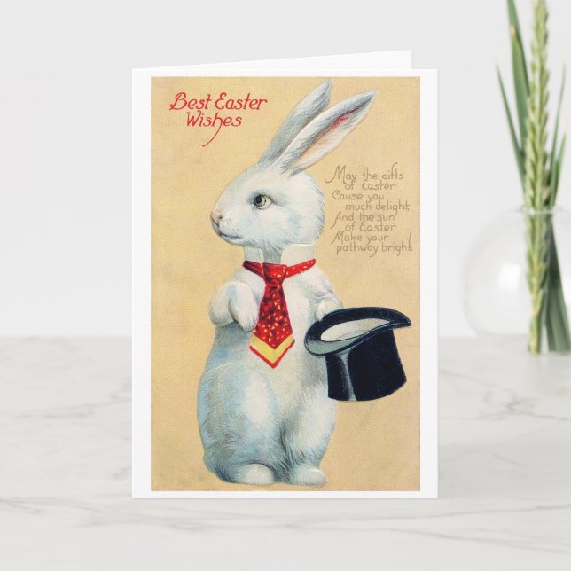 Carte Bunny vintage de Pâques (Devant)