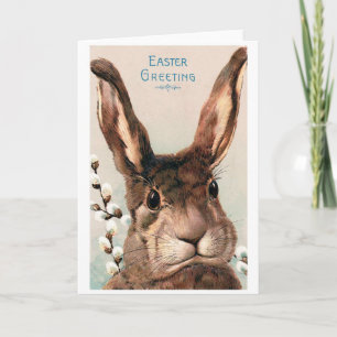 Carte Bunny vintage Pâques Poty Face
