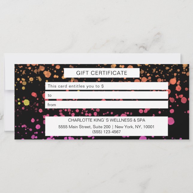 CARTE BUNTE KLECKSE BUSINESS CERTIFICATE (Dos)