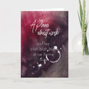 Carte Bureau Humor Comptable Travail Alcool Vin Drôle