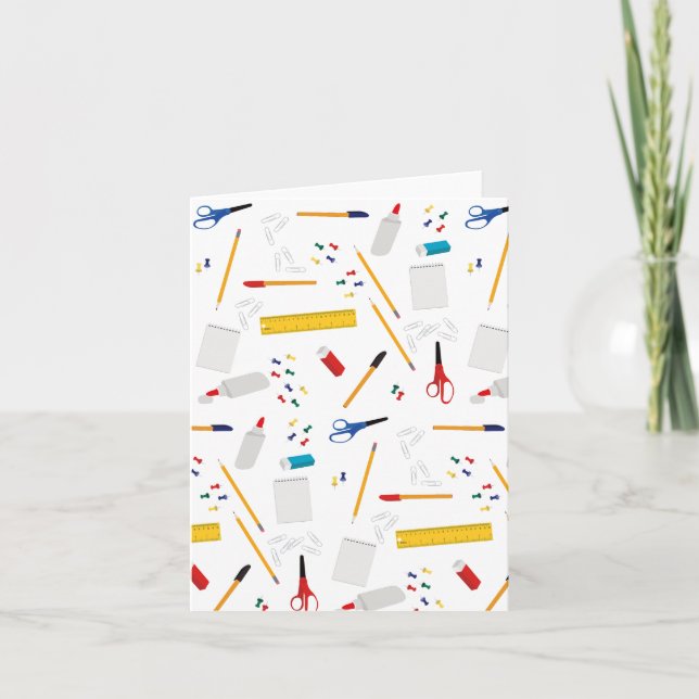 Carte Bureau scolaire et artisanat Fournitures Motif (Devant)