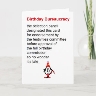 Carte Bureaucratie d'anniversaire - Un poème d'anniversa