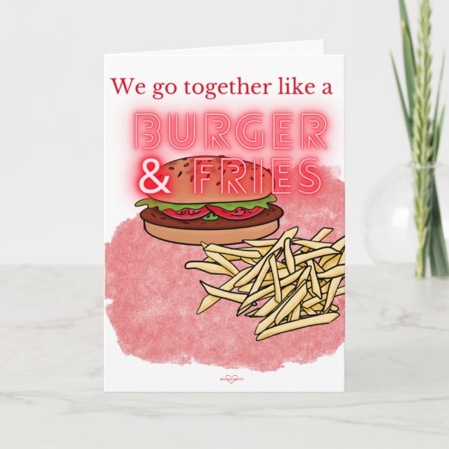 Carte Burger et Fries Valentine's Day Card (Devant)