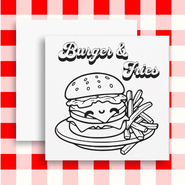 Carte Burger et frites | Couleur (Créateur téléchargé)