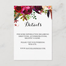 Carte Burgundy Boho Détails