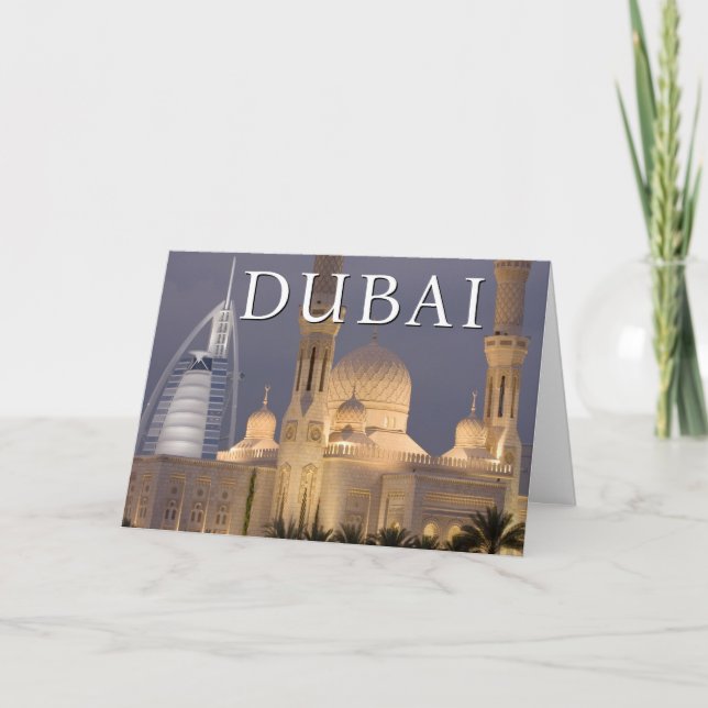 Carte Burj al Arab | Mosquée le soir Dubaï | Anniversair (Devant)