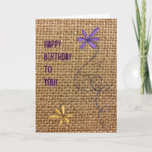 Carte Burlap Birthday