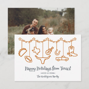 Carte Burnt Orange Texas Holiday Hanging Icônes