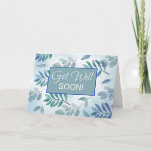 Carte Business Get Well Bientôt Branches Blue Green