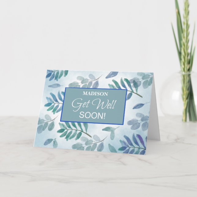 Carte Business Get Well Branches Blue Green (Devant)