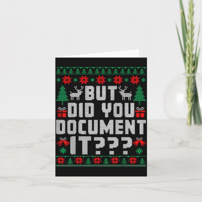 Carte But Did You Doent It Funny Office Christmas Ugly  (Devant)