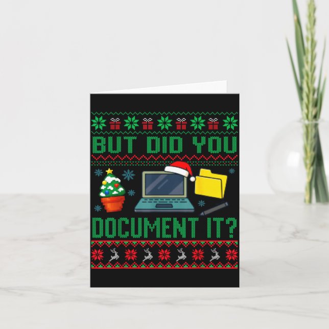 Carte But Did You Doent It Funny Office Christmas Ugly S (Devant)