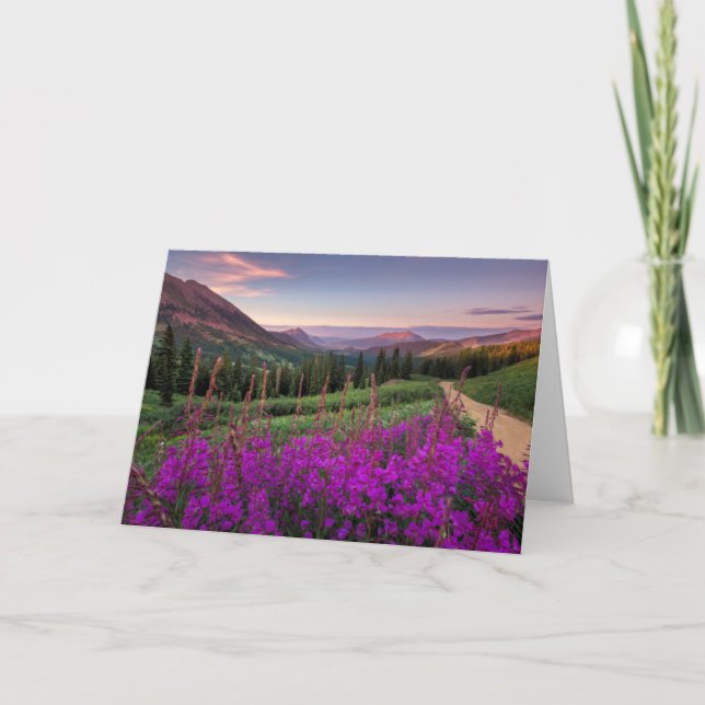 Carte Butte crêtée du lever de soleil | de fleur (Devant)