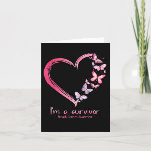 Carte Butterfly Heart I'm A Survivor Breast Cancer Aware