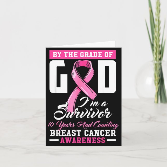 Carte By The Grace Of God Survivor 10 Year Breast Cancer (Devant)