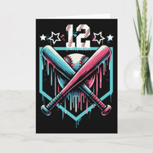 Carte Bysebyll Drip 12e Anniversaire Garçons Numéro 12 J