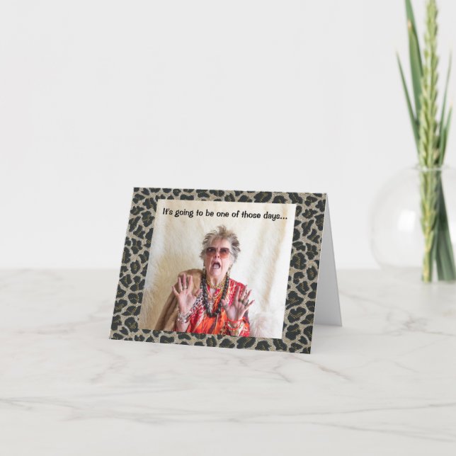 Carte Ça va être l'un de ces jours de salutation drôle (Devant)