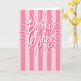 Carte Cabana Stripes "Vœux d'anniversaire" Éclate en ros