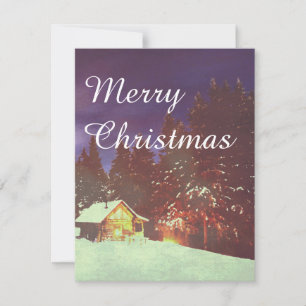 Carte Cabane hivernale merveilleuse Joyeux Noël Cosy