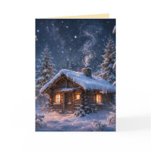 Cabane magique dans les bois pour une nuit d'hiver