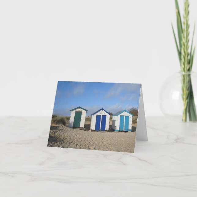 Carte Cabanes de plage et ciel bleu anglais photo de bor (Devant)