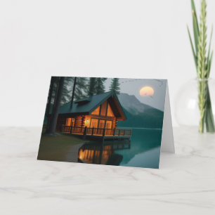 Carte Cabine Par Le Lac Anniversaire