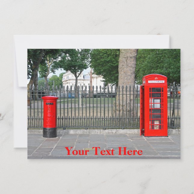 Carte Cabine téléphonique et boîte postale Londres perso (Devant)