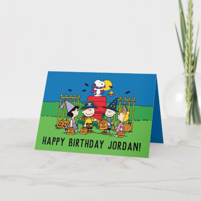 Carte cacahuètes | Halloween Joyeux anniversaire (Devant)