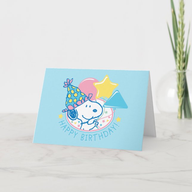 Carte cacahuètes | Joyeux Ballons de Snoopy (Devant)